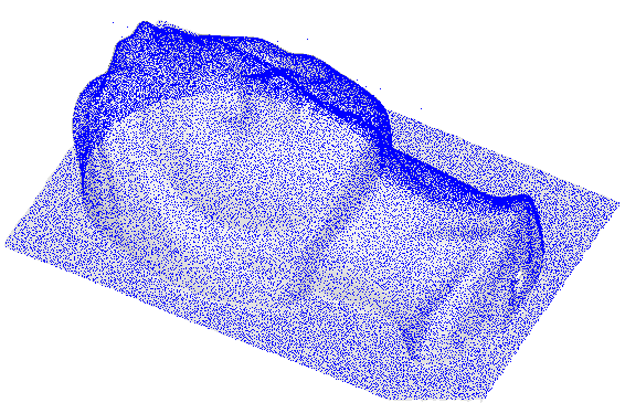 Kopfmodellierung, System Kolibri, IOF Jena, schattierte Darstellung, Punktwolke überlagert